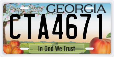 GA license plate CTA4671