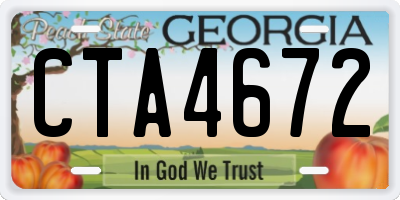 GA license plate CTA4672