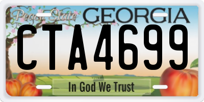 GA license plate CTA4699