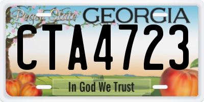 GA license plate CTA4723