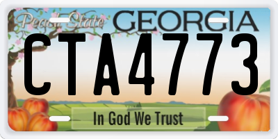GA license plate CTA4773