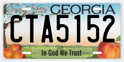 GA license plate CTA5152