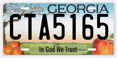 GA license plate CTA5165