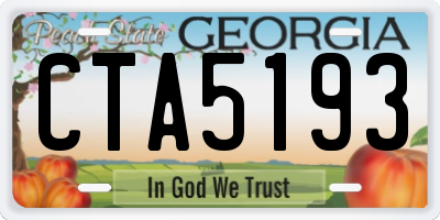 GA license plate CTA5193