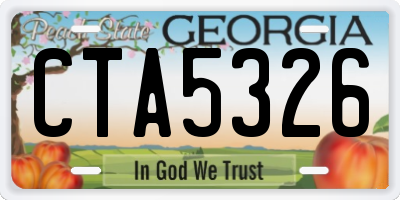 GA license plate CTA5326