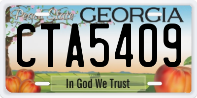 GA license plate CTA5409