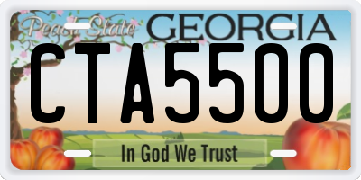 GA license plate CTA5500