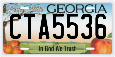 GA license plate CTA5536