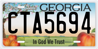 GA license plate CTA5694