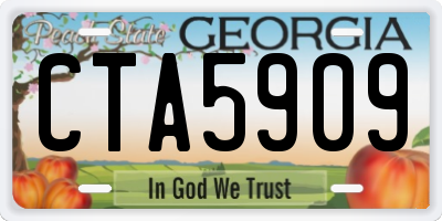 GA license plate CTA5909