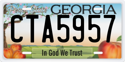 GA license plate CTA5957