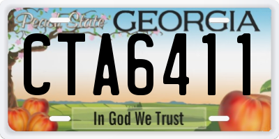 GA license plate CTA6411