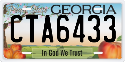 GA license plate CTA6433