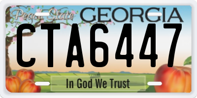 GA license plate CTA6447