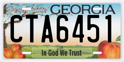 GA license plate CTA6451