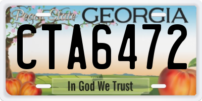 GA license plate CTA6472