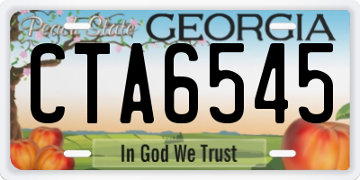 GA license plate CTA6545