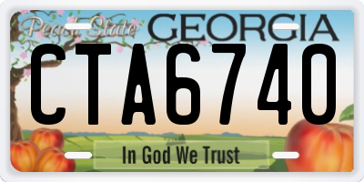 GA license plate CTA6740