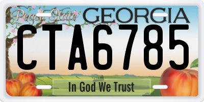 GA license plate CTA6785