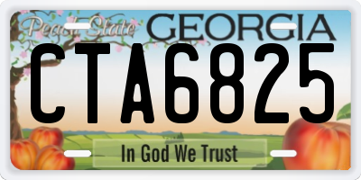 GA license plate CTA6825