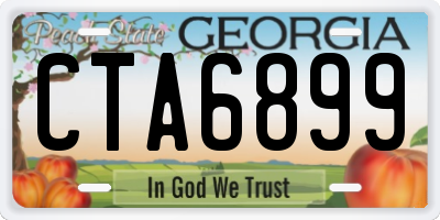 GA license plate CTA6899