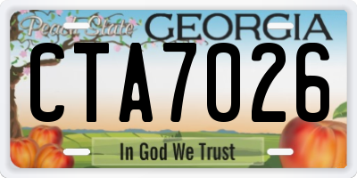 GA license plate CTA7026