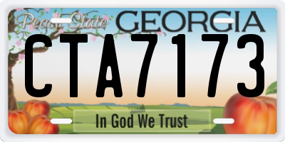 GA license plate CTA7173