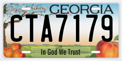 GA license plate CTA7179