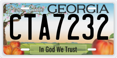 GA license plate CTA7232