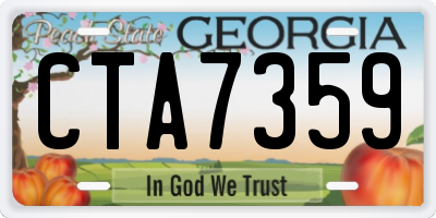 GA license plate CTA7359