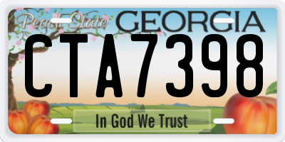 GA license plate CTA7398