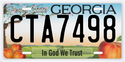 GA license plate CTA7498