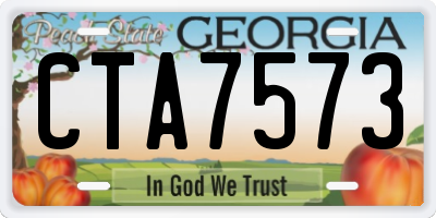 GA license plate CTA7573