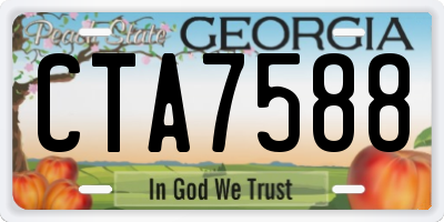 GA license plate CTA7588