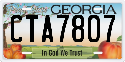 GA license plate CTA7807