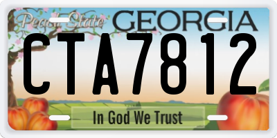 GA license plate CTA7812