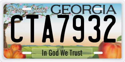 GA license plate CTA7932