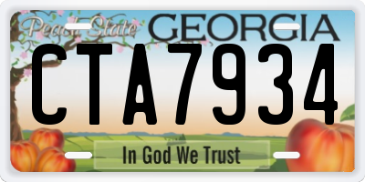 GA license plate CTA7934