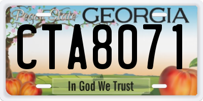 GA license plate CTA8071