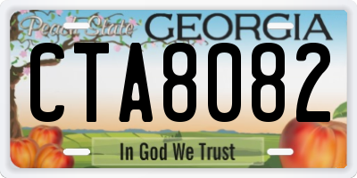 GA license plate CTA8082