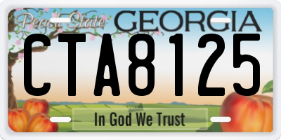GA license plate CTA8125