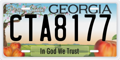 GA license plate CTA8177