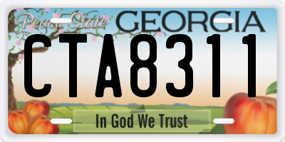 GA license plate CTA8311
