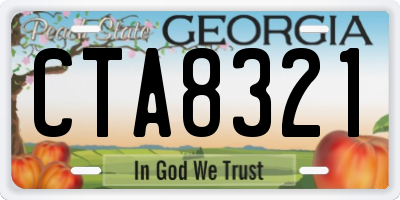 GA license plate CTA8321