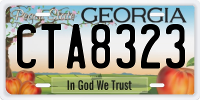 GA license plate CTA8323