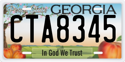 GA license plate CTA8345
