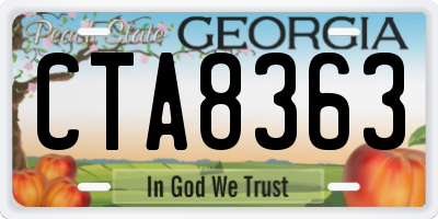 GA license plate CTA8363