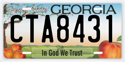 GA license plate CTA8431