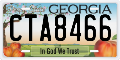 GA license plate CTA8466