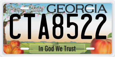 GA license plate CTA8522